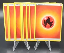 12x Fire 2017 Pokemon TCG Card Lot Basic Energy Sun and Moon Common NM/MT - Image 1