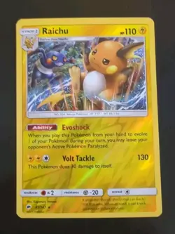 ⚡ Pokemon Raichu 41 Burning Shadows Reverse Holo Rare NM/MT Foil TCG Pikachu👀 - Image 1