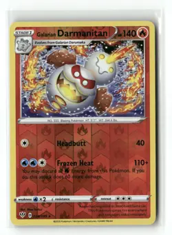 Galarian Darmanitan 028/189 Rare Darkness Ablaze Pokemon Reverse Holo Near Mint - Image 1