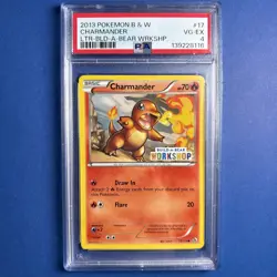 Pokemon Black & White CHARMANDER Build A Bear Workshop Promo PSA 4 - Image 1