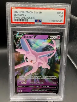 2021 Pokemon Espeon V Evolving Skies #064 PSA 7 NM Cert #116035846 - Image 1