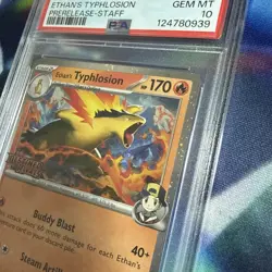 2025 POKEMON DRI EN-DESTINED RIVALS PRERELEASE-STAFF ETHAN'S TYPHLOSION PSA 10 - Image 3