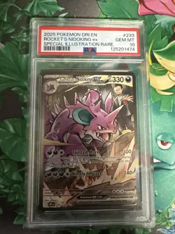 Pokemon Team Rocket's Nidoking ex Destined Rivals SIR #233 PSA 10 Gem Mint - Image 1