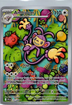 Ambipom 107/094 Illustration Rare Phantasmal Flames Pokemon Holo Near Mint - Image 1