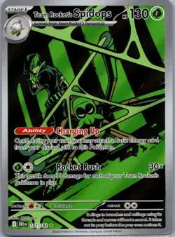 Team Rocket's Spidops 187/182 Illustration Rare Destined Rivals Pokemon Holo NM - Image 1