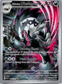 Galarian Obstagoon 245/217 Illustration Rare ME: Ascended Heroes Pokemon Holo NM - Image 1
