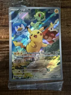 Pokemon TCG Pikachu 027 Promo Holo Black Star Paldea Evolved, Sealed - Image 1