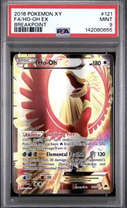 2016 POKEMON XY BREAKPOINT #121 FULL ART/HO-OH EX PSA 9 New Cert - Image 1