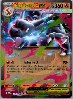 Mega Charizard X ex 013/094 Double Rare Phantasmal Flames Pokemon Holo Near Mint - Image 1