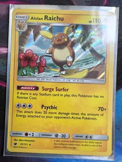ALOLAN RAICHU 31/111 HOLO R CRIMSON INVASION POKEMON NM/M - Image 1