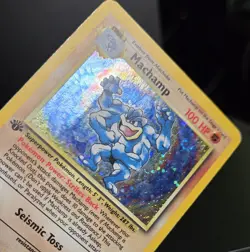 Pokemon TCG - MACHAMP (1ST EDITION) #8 - SWIRL! - HOLO RARE - BASE SET 1999 - HP - Image 2