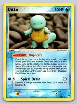 2005 Ditto (Squirtle) 64/113 Common Pokemon Card Delta Species Regular HP - Image 1
