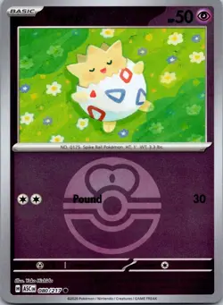 Pokemon TCG | Togepi 080/217 | Ascended Heroes | Reverse Holo Energy Ball | NM - Image 1