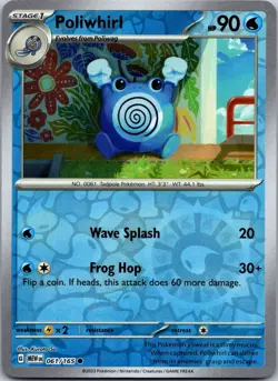 Poliwhirl 061/165 Reverse Holo Pokemon 2023 Scarlet Violet 151 NM English - Image 1