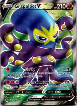 Pokemon TCG Grapploct V 072/073 Ultra Rare Holo Champion's Path LP - Image 1