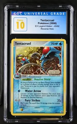Pop 8! 2006 Pokemon EX Legend Maker Tentacruel Reverse #45/92 CGC 10 PRISTINE - Image 1