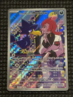 Team Rocket's Murkrow 200/182 Pokemon Destined Rivals Illustration Rare Holo NM - Image 1