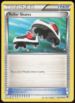 Roller Skates 103/119 Uncommon Phantom Forces Pokemon Moderately Played - Image 1