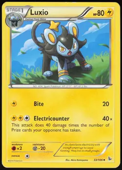 Luxio 33/106 Uncommon Flashfire Pokemon Moderately Played - Image 1
