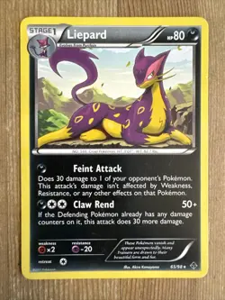 Pokemon TCG Liepard 65/98 Rare BW Emerging Powers MP - Image 1