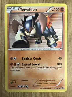 Pokemon TCG Terrakion Emerging Powers 63/98 Holo Holo Rare MP - Image 1