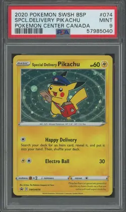 SPECIAL DELIVERY PIKACHU Pokemon Center Canada Promo #074 PSA 9 - Image 1