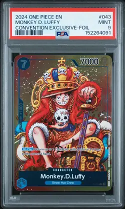 2024 ONE PIECE PROMOS CONVENTION EXCLUSIVE-FOIL #043 MONKEY D. LUFFY PSA 9 - Image 1