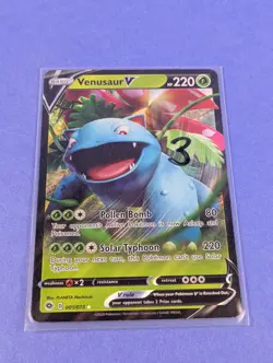 Venusaur V - 001/073 - Rare Ultra Holo Champion's Path - Pokemon Card - LP - Image 3