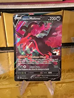 Galarian Moltres V Pokemon Prize Pack Series 1 Promo Pokemon Card NM/LP Stamp - Image 1