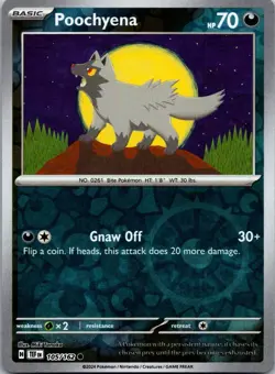 Poochyena 105/162 Reverse Holo Temporal Forces NM Pokemon card - Image 1