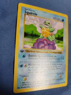 Pokemon Card Squirtle 1st Edition Shadowless Base Set 63/102 Common WOTC 1999 - Image 2
