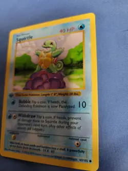 Pokemon Card Squirtle 1st Edition Shadowless Base Set 63/102 Common WOTC 1999 - Image 3