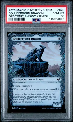 2025 MTG TARKIR: DRAGONSTORM DRACONIC SHOWCASE-FOIL BOULDERBORN DRAGON PSA 10 - Image 1