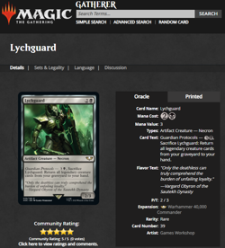2022 MTG Magic the Gathering Warhammer 40000 40k Surge Foil #39 Lychguard Rare - Image 3