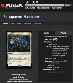 MTG Magic the Gathering Warhammer 40000 40k Surge Foil #185 Entrapment Maneuver - Image 3