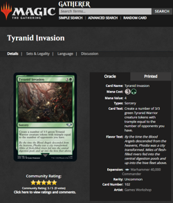2022 MTG Magic the Gathering Warhammer 40k Surge Foil #102 Tyranid Invasion WOTC - Image 3