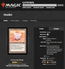 1994 MTG Magic the Gathering Antiquities Onulet Vintage WOTC PSA 9 Mint - Image 4