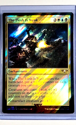 2022 MTG Magic the Gathering Warhammer 40000 Surge Foil #122 The Flesh is Weak - Image 1