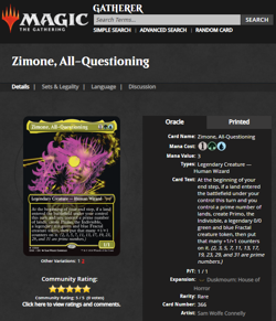 MTG Magic the Gathering Duskmourn House of Horrors Foil Zimone All-Questioning - Image 3