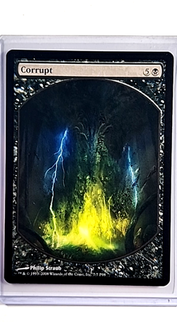 2008 MTG Magic the Gathering Textless Full Art Promo Players Rewards Corrupt - Image 1