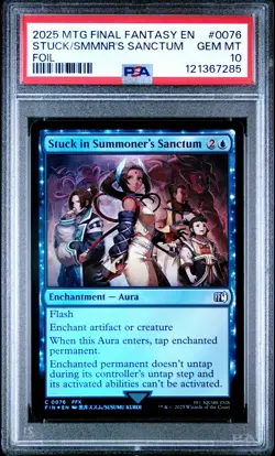 2025 MTG FINAL FANTASY FOIL #0076 STUCK IN SUMMONER'S SANCTUM PSA 10 - Image 1