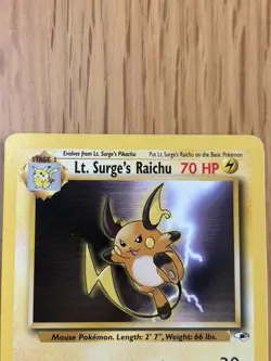 Pokemon TCG Lt. Surge's Raichu ⚡ 28/132 Gym Heroes 💪🏻 Non Holo Rare WOTC LP - Image 3