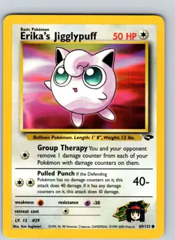 Erika's Jigglypuff 69/132 2000 Gym Challenge Unlimited Regular Common - Image 1