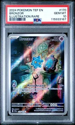 2024 POKEMON TEF EN-TEMPORAL FORCES ILLUSTRATION RARE #170 BRONZOR PSA 10 - Image 1