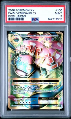 2016 POKEMON XY EVOLUTIONS #100 FULL ART/M VENUSAUR EX PSA 9 - Image 1