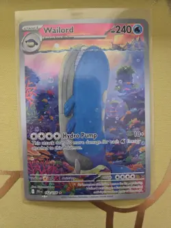 Pokemon TCG Wailord 162/159 Illustration Rare IR Holo SV09 Journey Together Card - Image 1