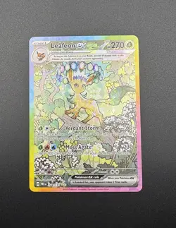 2025 POKEMON PRISMATIC EVOLUTIONS SPECIAL ILLUSTRATION RARE LEAFEON EX #144 NM - Image 3