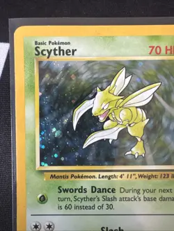 2000 Pokemon BASE II SCYTHER HOLO 17/130 RARE! MP - Image 2