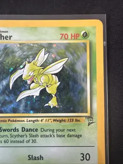 2000 Pokemon BASE II SCYTHER HOLO 17/130 RARE! MP - Image 3