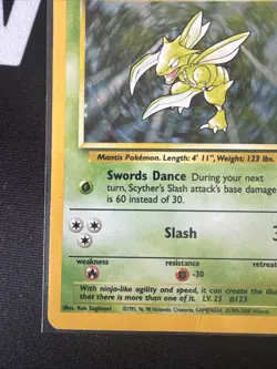 2000 Pokemon BASE II SCYTHER HOLO 17/130 RARE! MP - Image 5